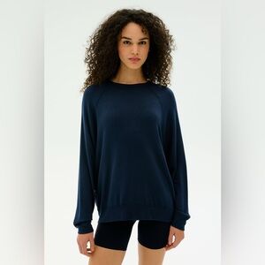 Splits59 ANDIE FLEECE SWEATSHIRT Indigo Navy Blue  Small
